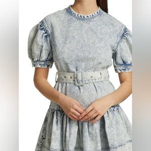 TANYA TAYLOR Alissa belted denim dress size 10